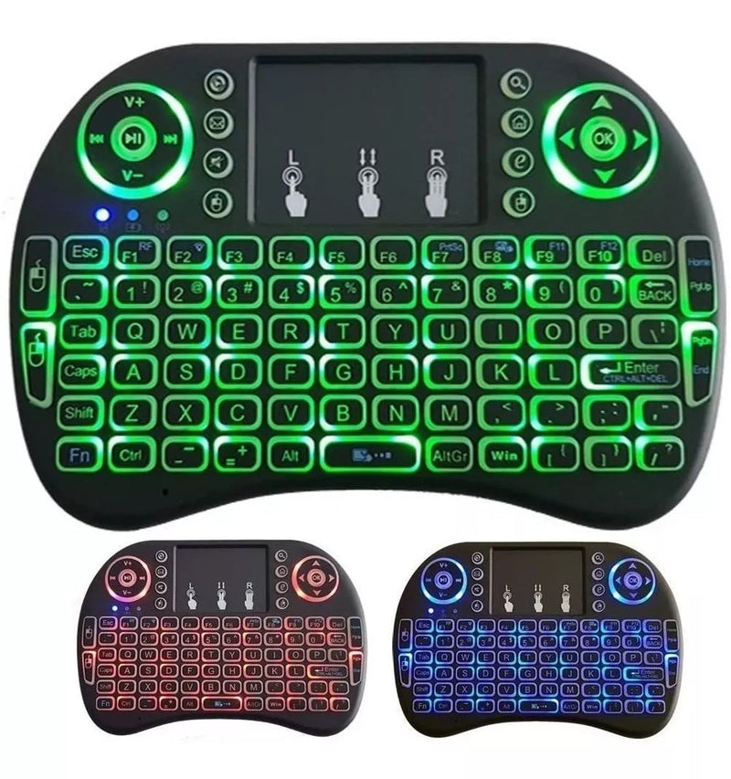 Mini Teclado Controle S/ Fio Touch Led Pc/note/gamer/tvsmart
