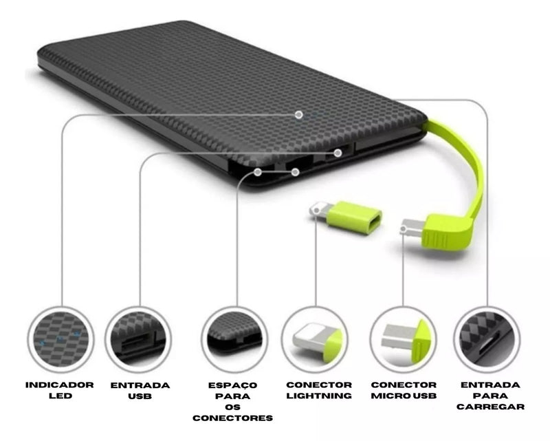 Bateria Externa Power Bank 10000mah Pn-951 Pineng